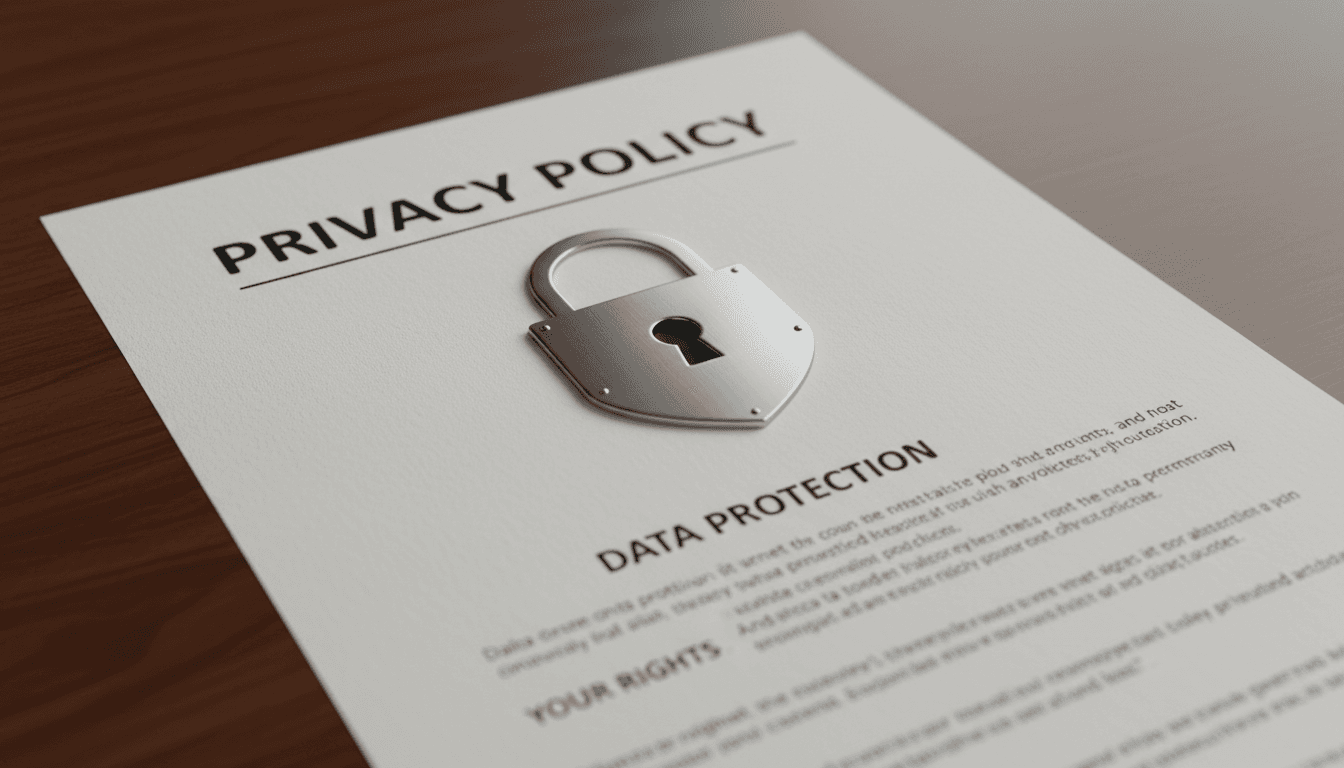 Privacy policy document with lock icon